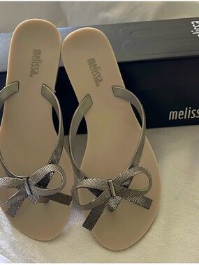 Melissa Bow Jelly Sandals Nude Size33/34 NEW Limited Edition